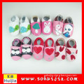 2015 new model colorful animal shape soft flat embroidered fashion hot leather baby shoes